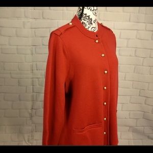 Brand new Talbots Petite orange sweater with gold buttons